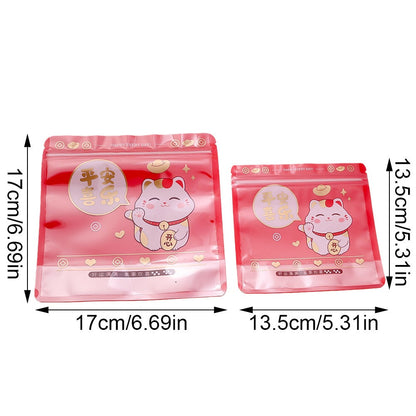 10-Piece Happy Lucky Cat Plastic Gift Bags