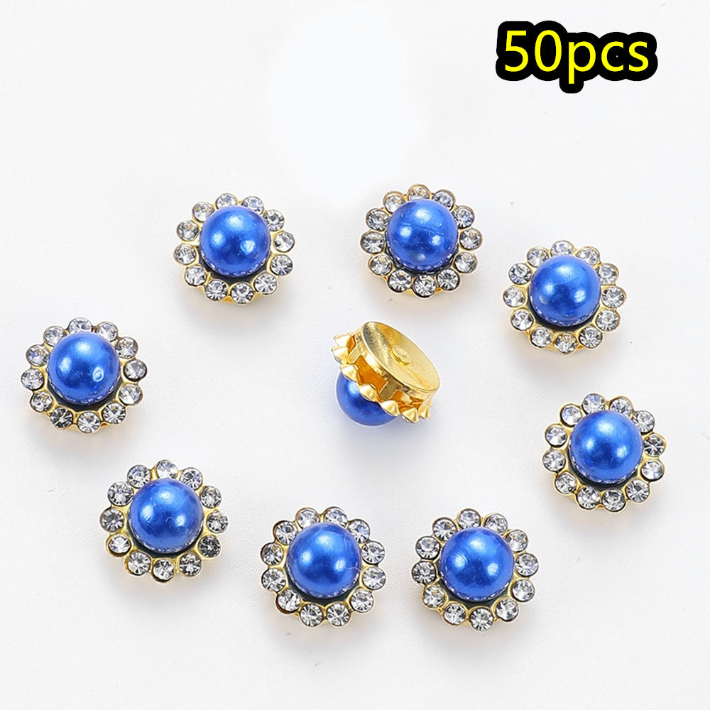 Flower Rhinestone Pearl Cabochons