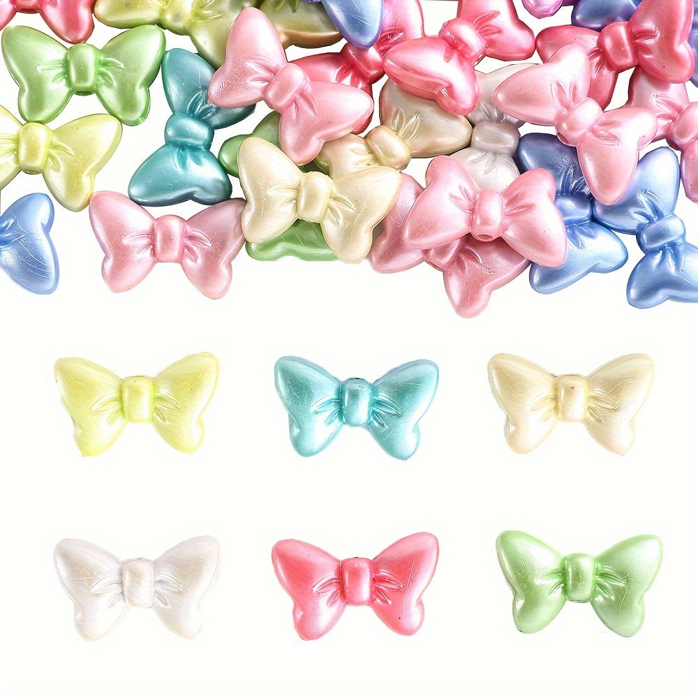 50/100PCS Assorted Styles Matte Acrylic Beads - Stars, Hearts, Butterflies