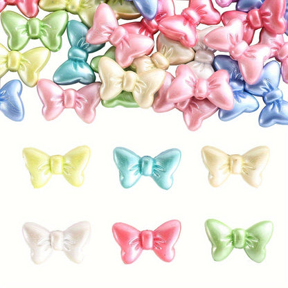 50/100PCS Assorted Styles Matte Acrylic Beads - Stars, Hearts, Butterflies
