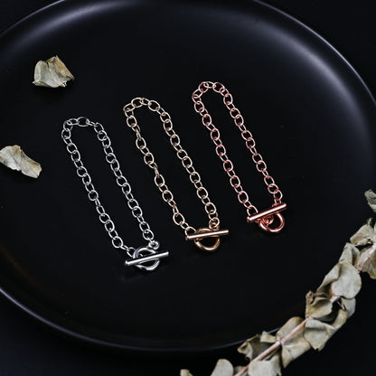 Mixed Color Alloy OT Bracelet Chains