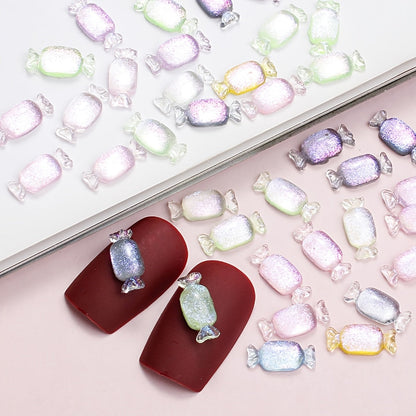 100PCS 11×5mm Glitter Candy Resin Embellishments