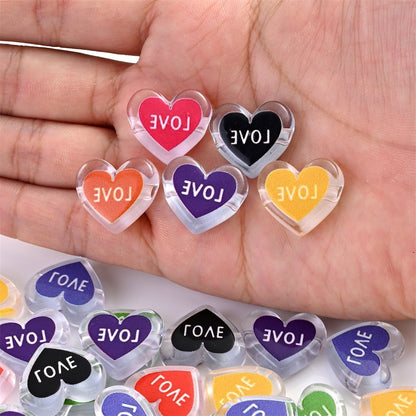 Clear Double Heart Acrylic Beads