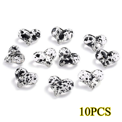 10pcs 17x21mm Starry Sky Heart Acrylic Beads
