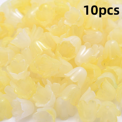 100pcs Colorful Trumpet Flower Beads
