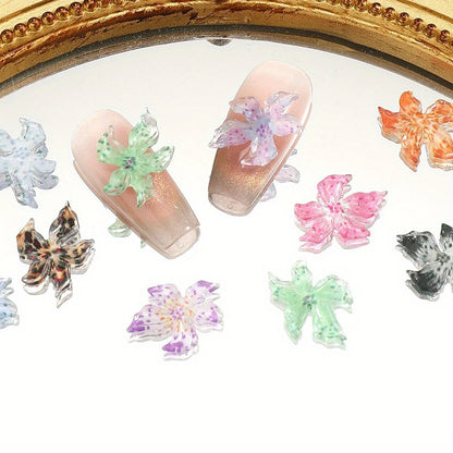 30pcs/set Ice Lily Flower Beads