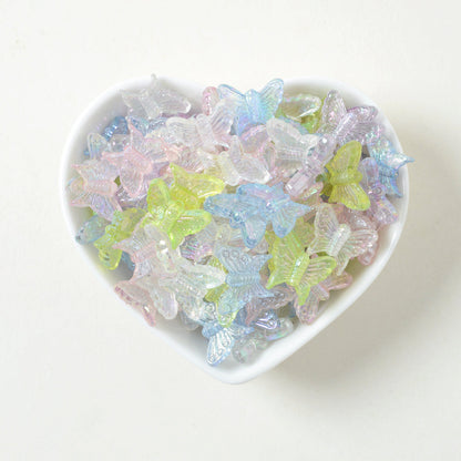 Green AB Acrylic Butterfly Beads