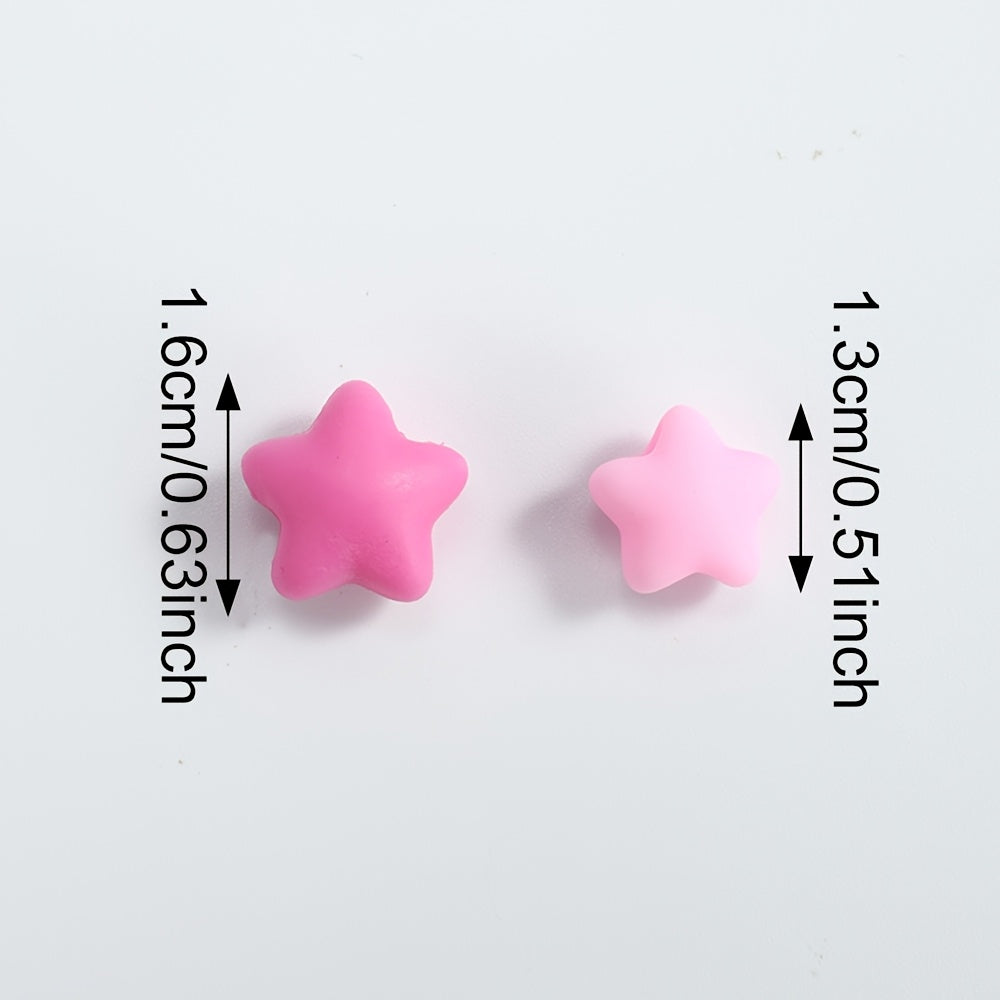 20-Piece Multicolor Heart-Shaped Silicone Beads