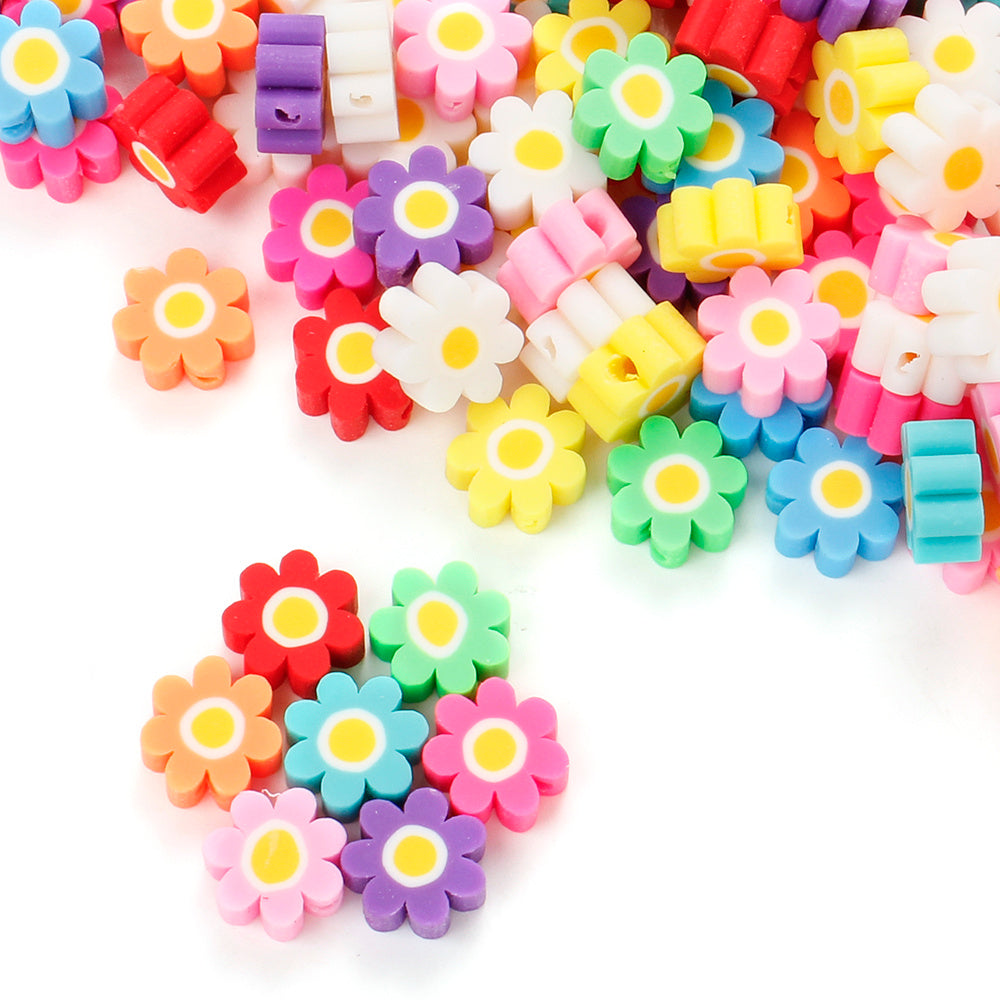 Polymer Clay Plum Blossom Flower Beads