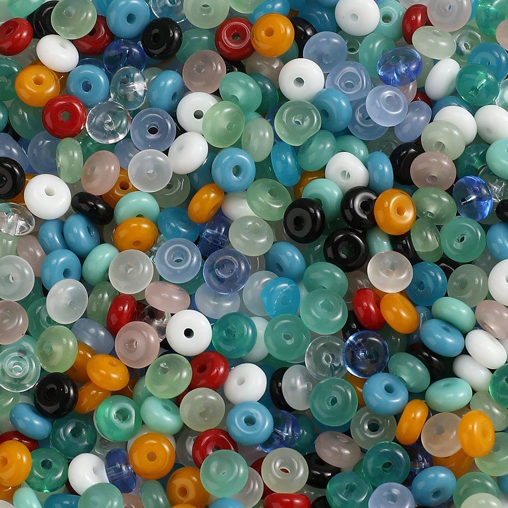200pcs 3x6mm Colorful Glass Seed Abacus Beads
