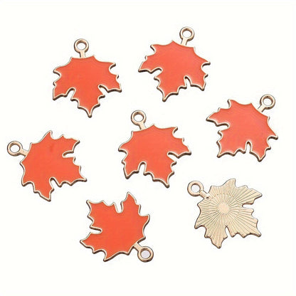 10PCS Alloy Maple Leaf Pendant Set