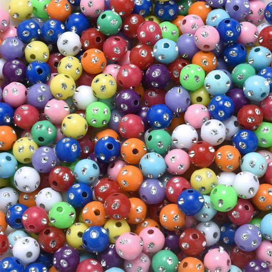 Mixed Acrylic Round Spacer Beads