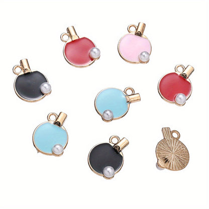 10PCS 12×17mm Colorful Table Tennis Acrylic Pendant Set