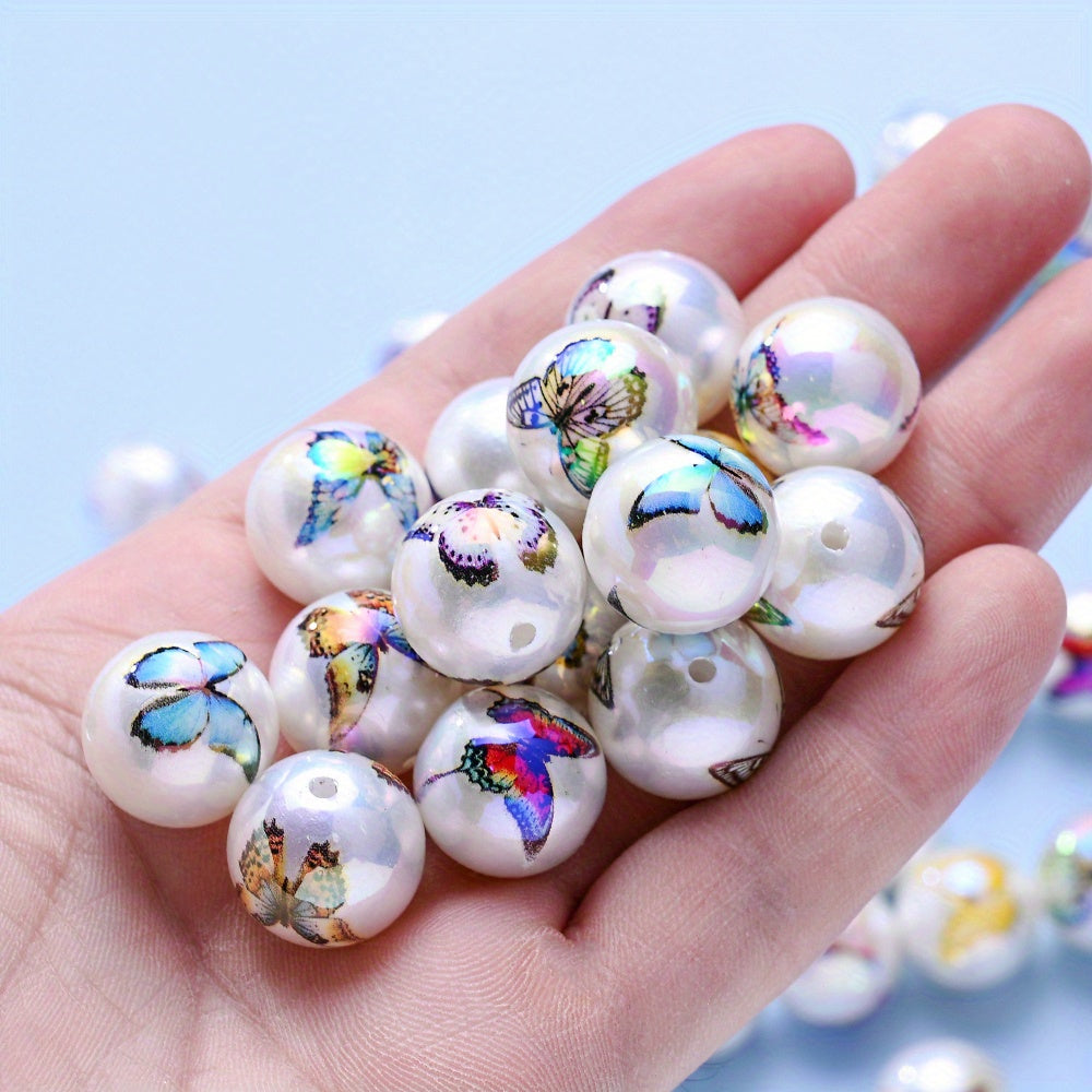 10pcs 16mm Bohemian Shiny Butterfly Acrylic Beads