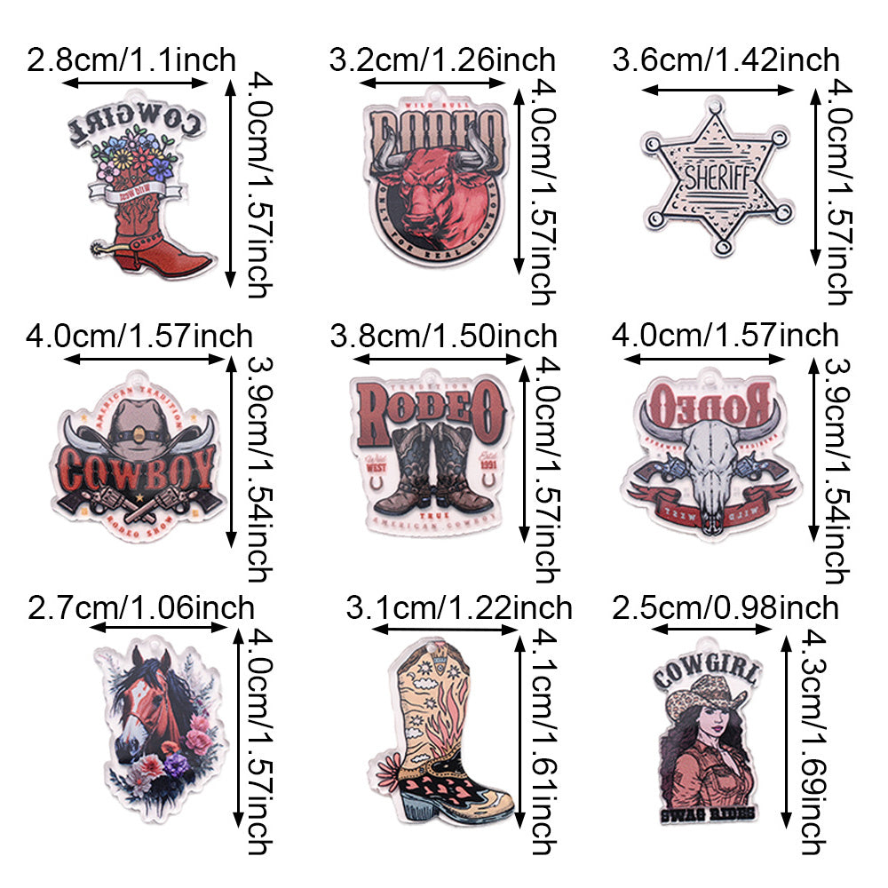 Cowboy Series Acrylic Charms