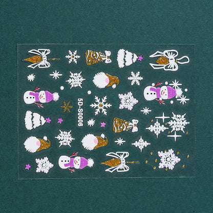 Christmas 5D Embossed Nail Art Stickers