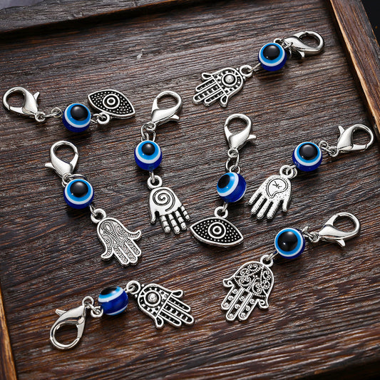Evil Eye and Hamsa Enamel Pendant Charms