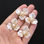 Rhinestone Triple-Petal Flower Charms