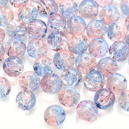 100PCS 8mm Gradient Glazed Flower Bead Set