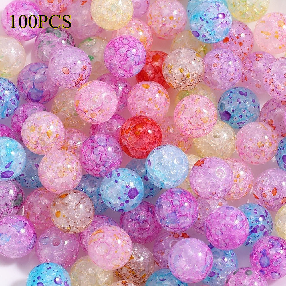 10/20/30/50/100pcs Gradient Crackle Acrylic Beads