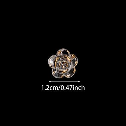 100pcs 12mm Clear Rose Acrylic Beads