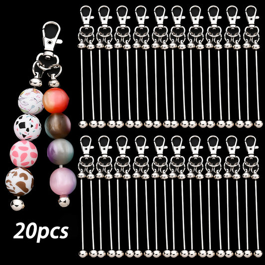 Double Blank Bar Beadable Keychain Set