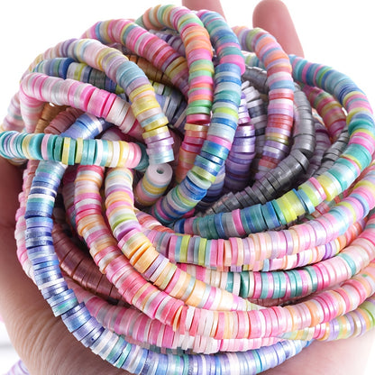 350pcs/lot 6mm Flat Round Polymer Clay Beads