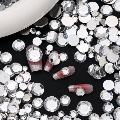 Silver Rhinestone Flatback Beads