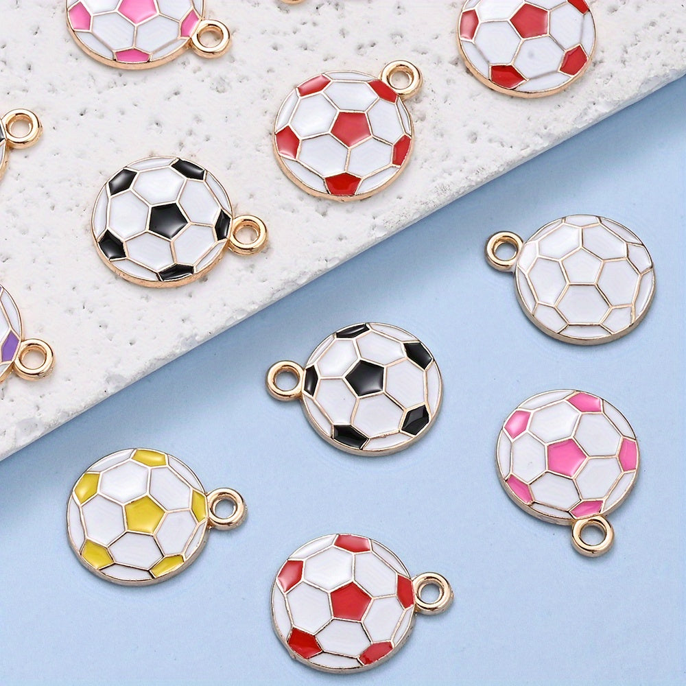 10PCS 13×17mm Colorful Football Acrylic Pendant Set