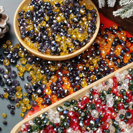 Halloween Faceted Glass Spacer Beads