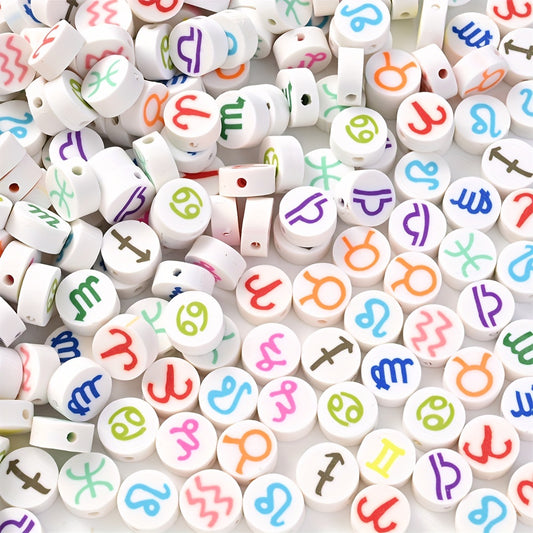 50pcs Constellation Polymer Clay Beads