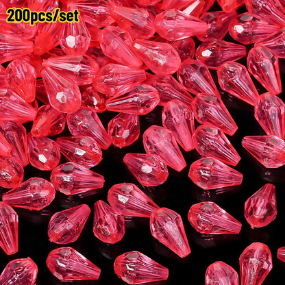Faceted Waterdrop Acrylic Beads