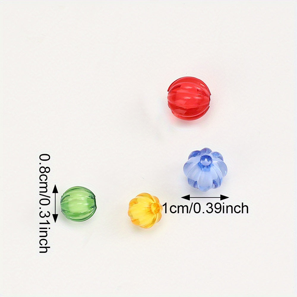 100/200pcs 8/10mm Transparent Inner Color Pumpkin Acrylic Beads