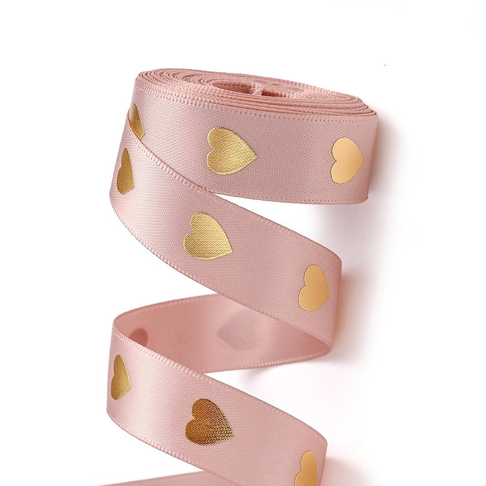 1 Roll 5 Yards Peach Heart Hot Stamping Ribbon