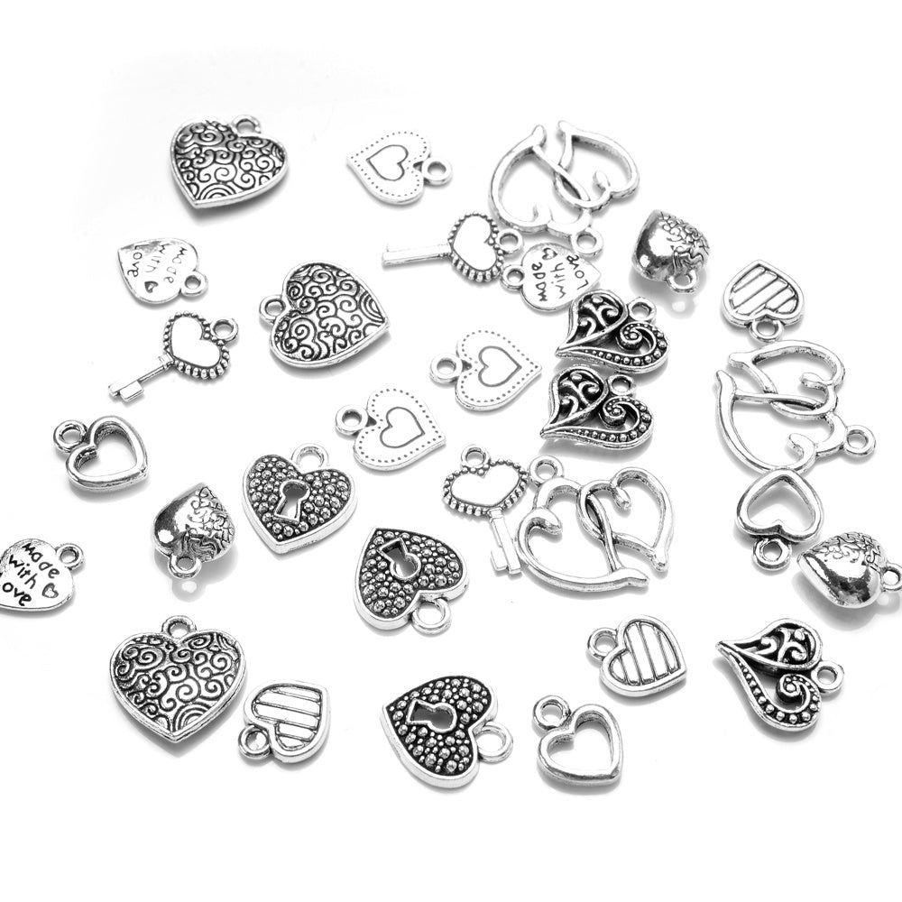 Retro Heart Alloy Pendants