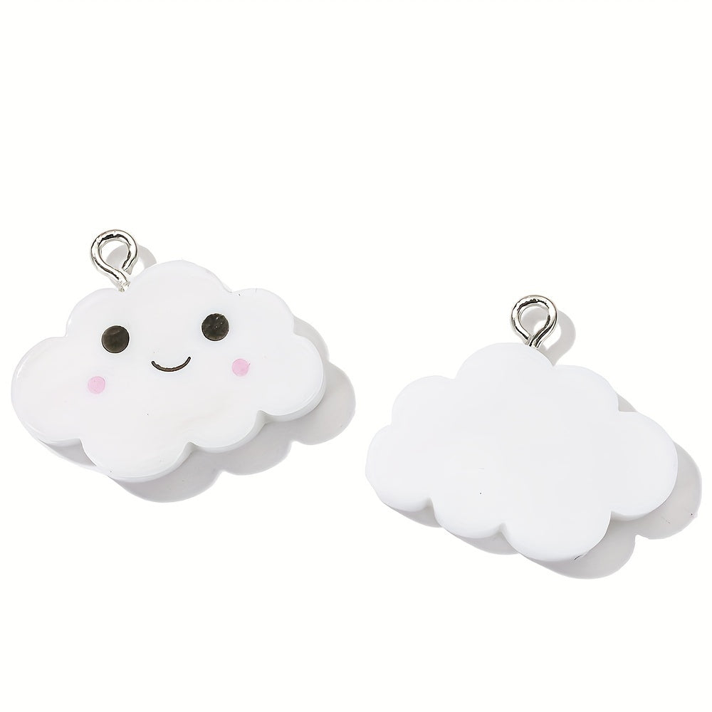 10PCS White Cloud Resin Pendant Set