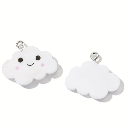 10PCS White Cloud Resin Pendant Set