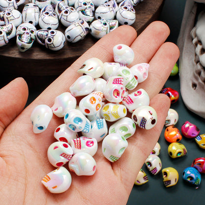 10pcs Colorful Skull Beads