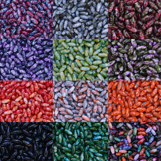 Mixed Color Retro Oval Glass Beads