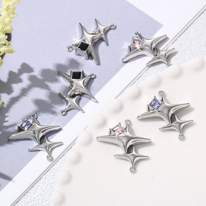 27x29 mm Alloy Double Star Pendants