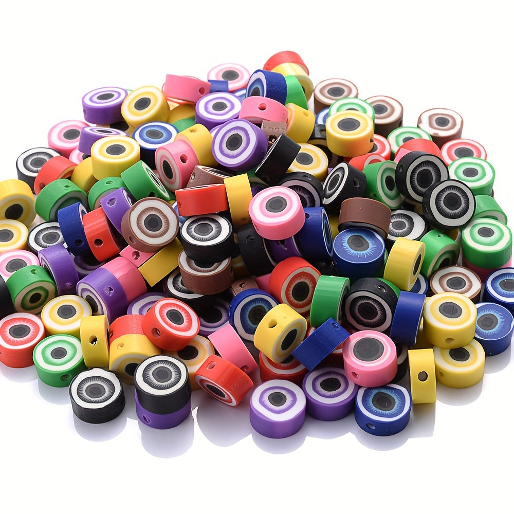 30/50PCS 10mm Mixed Eye Soft Clay Spacer Bead Set