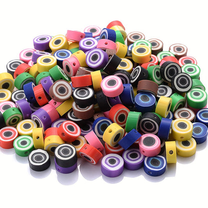 30/50PCS 10mm Mixed Eye Soft Clay Spacer Bead Set