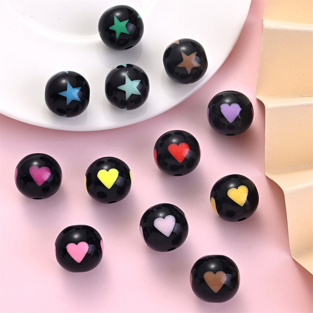 Valentine's Day Star Heart Acrylic Spacer Beads