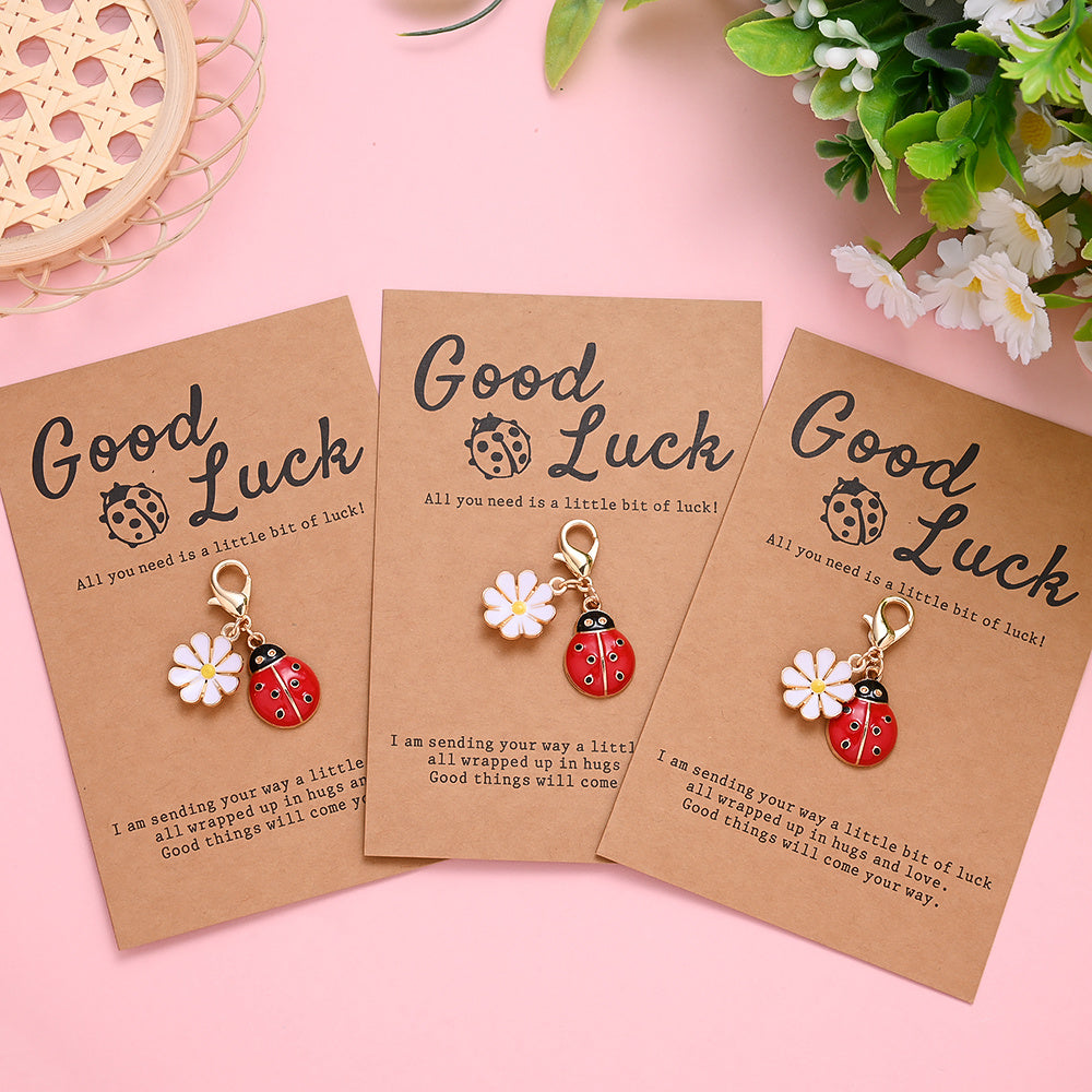 Ladybug Wish Card Keychains