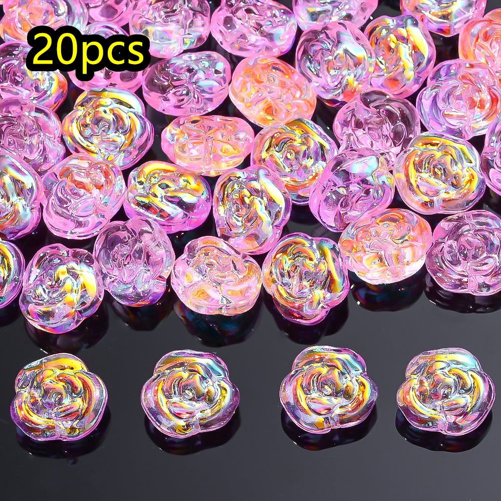 AB Rose Lampwork Beads