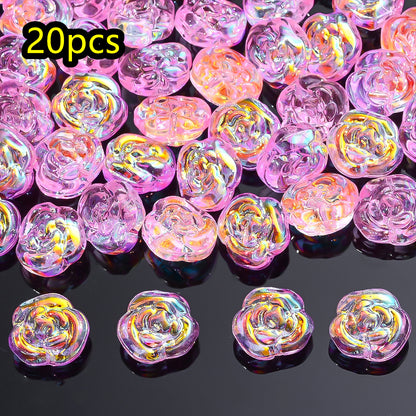 AB Rose Lampwork Beads