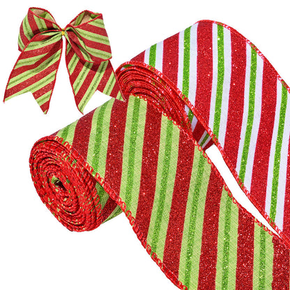 6x6.3 cm Red, Green and White Christmas Webbing