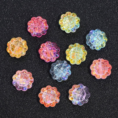 AB Iridescent Sunflower Glass Beads
