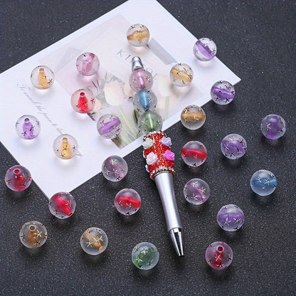 10pcs 16mm Colorful Starfish Print Acrylic Beads