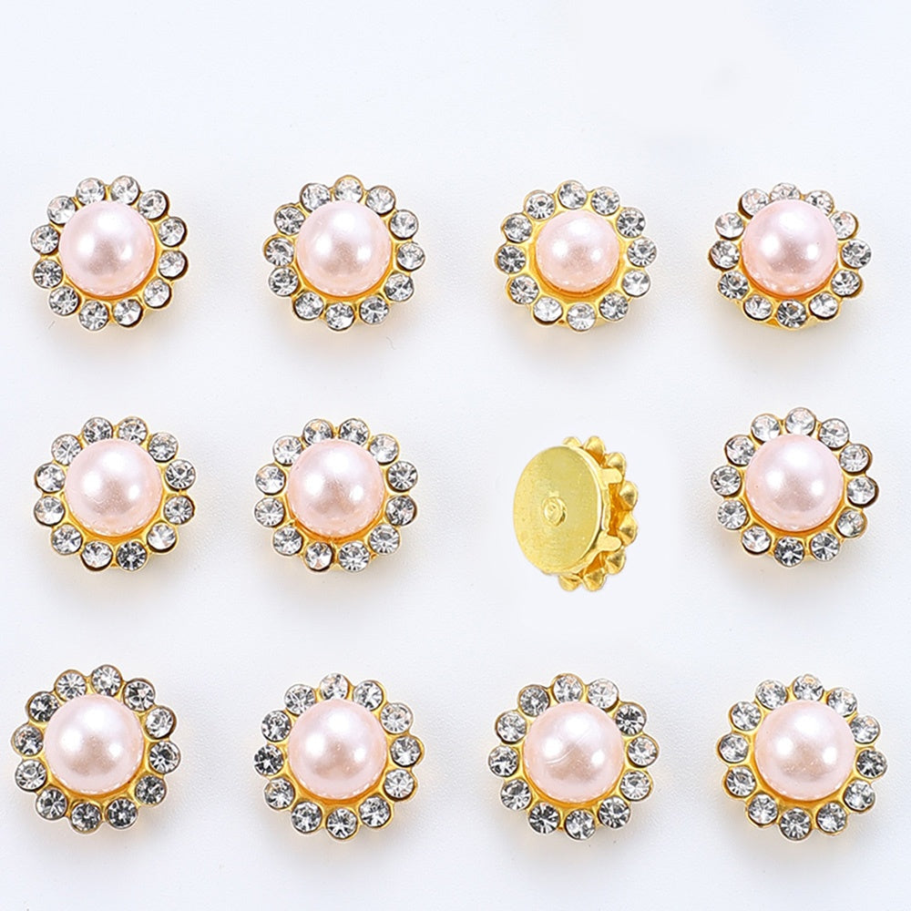 Flower Rhinestone Pearl Cabochons